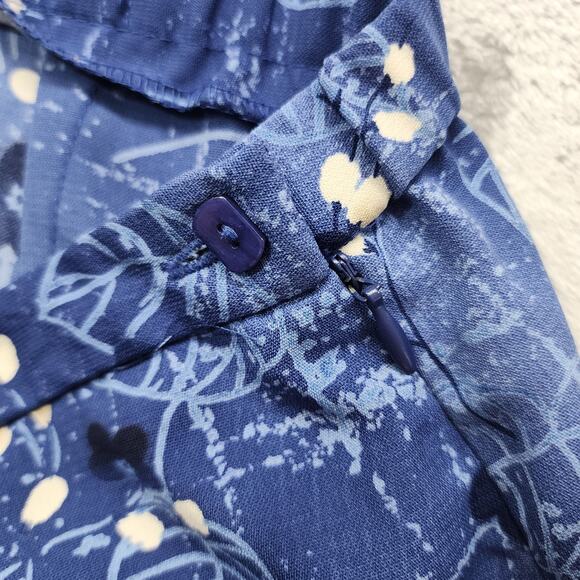 Vintage Sag Harbor Skirt Womens 12 Blue Floral Maxi Side Zip Lightweight Modest - Picture 2 of 8